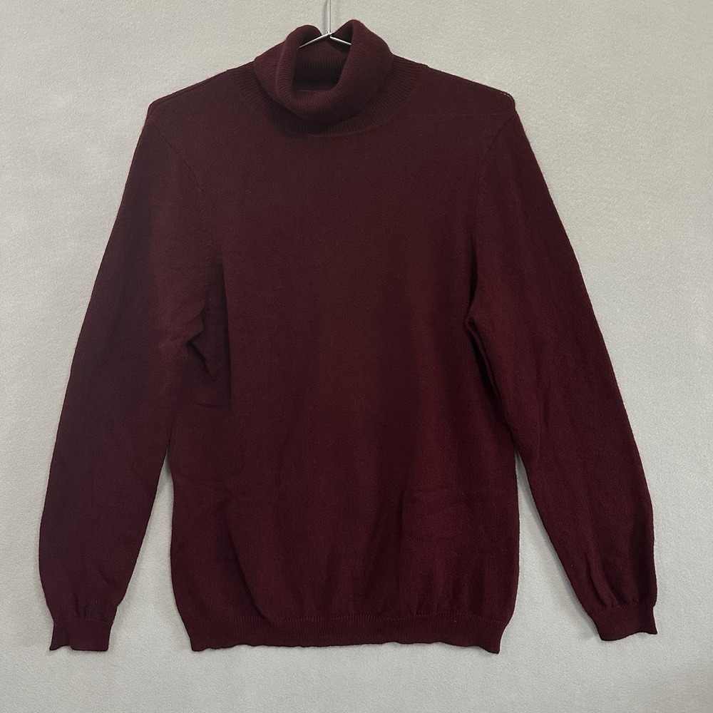 Charter Club Luxury Cashmere Turtleneck Sweater Wine Womens Medium